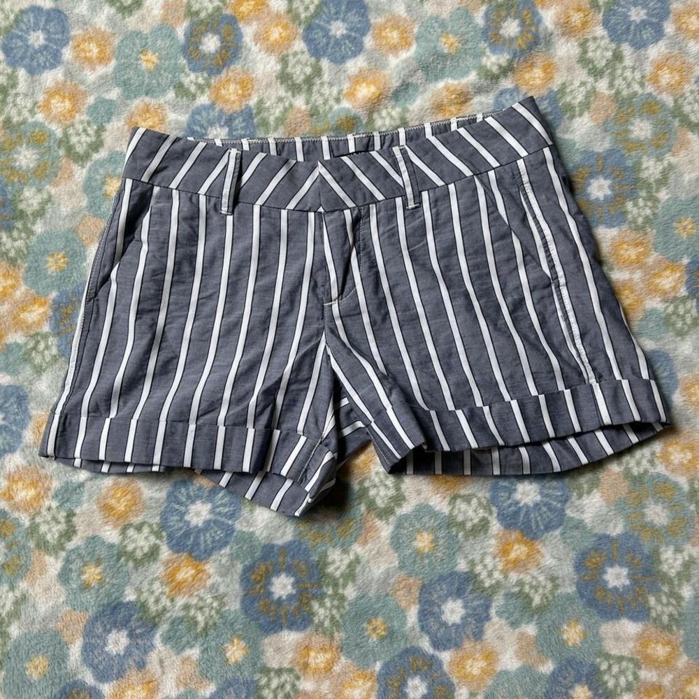 Dear John Grey and white striped shorts back pockets are fake Women's 28